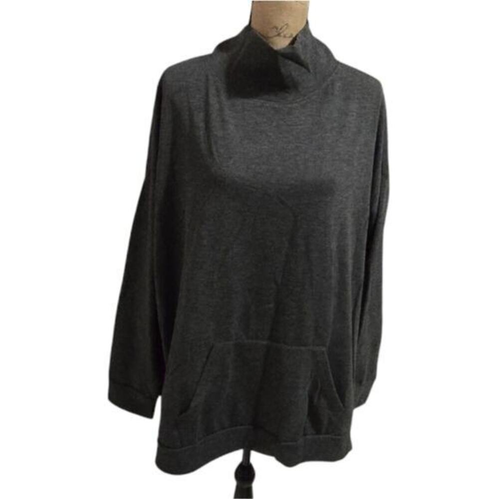 Sweatshirt Project Cozy Soft Casual Women's Gray Tunic Sweatshirt Plus Size 3X